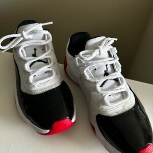 Jordan Black, White, and Red Sneakers